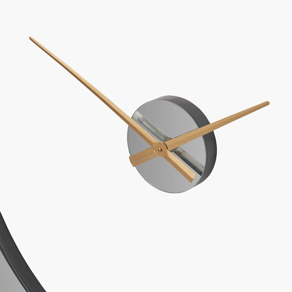 Mirror and Gold 2 Piece Open Wall Clock.