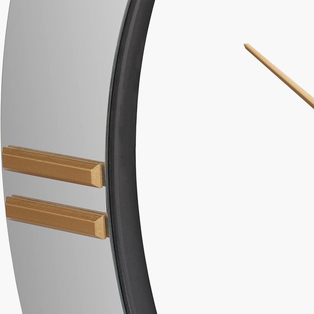 Mirror and Gold 2 Piece Open Wall Clock.