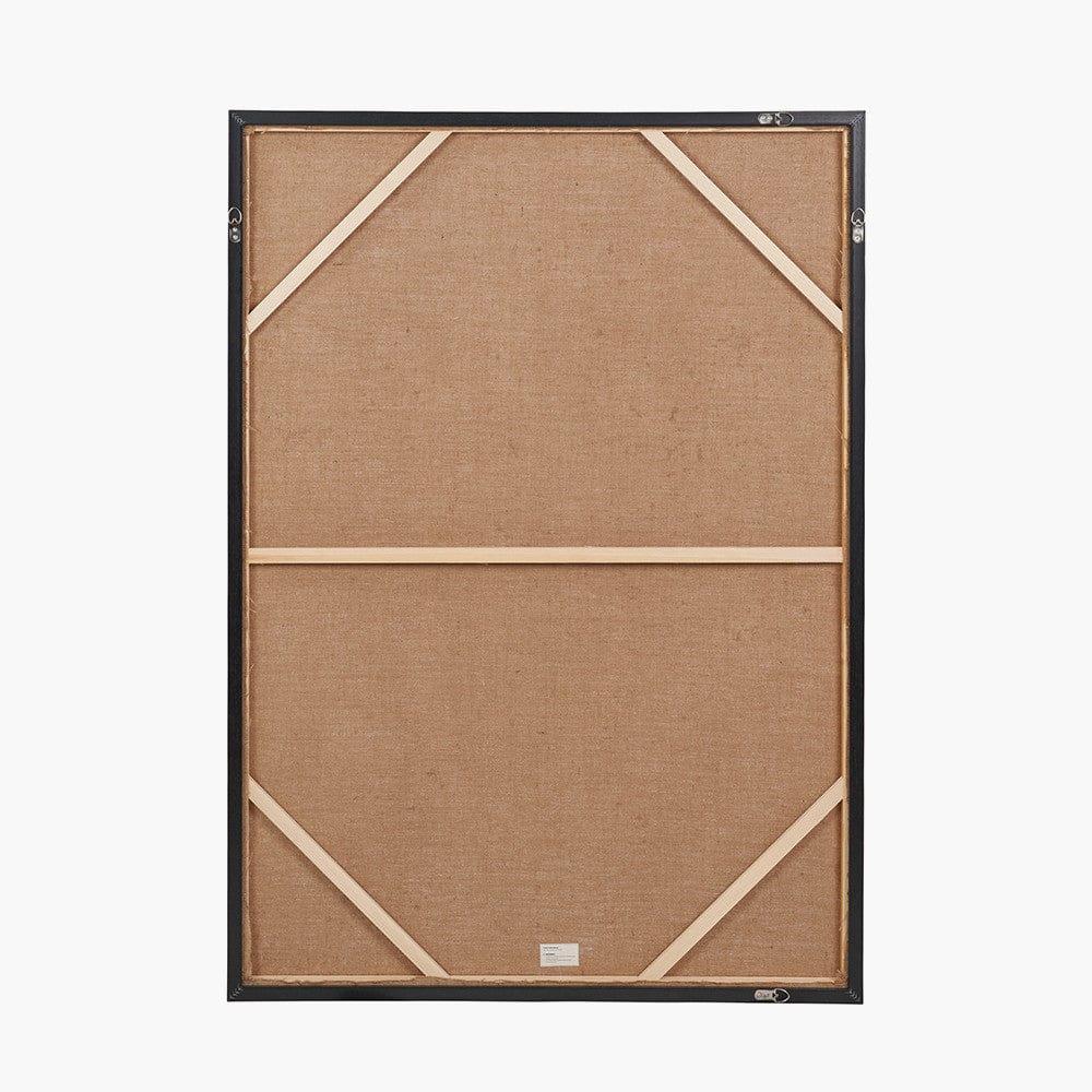 Monochrome Abstract Canvas with Black Frame.