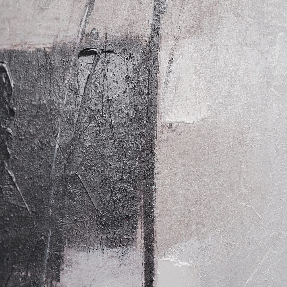 Monochrome Abstract Canvas with Black Frame.