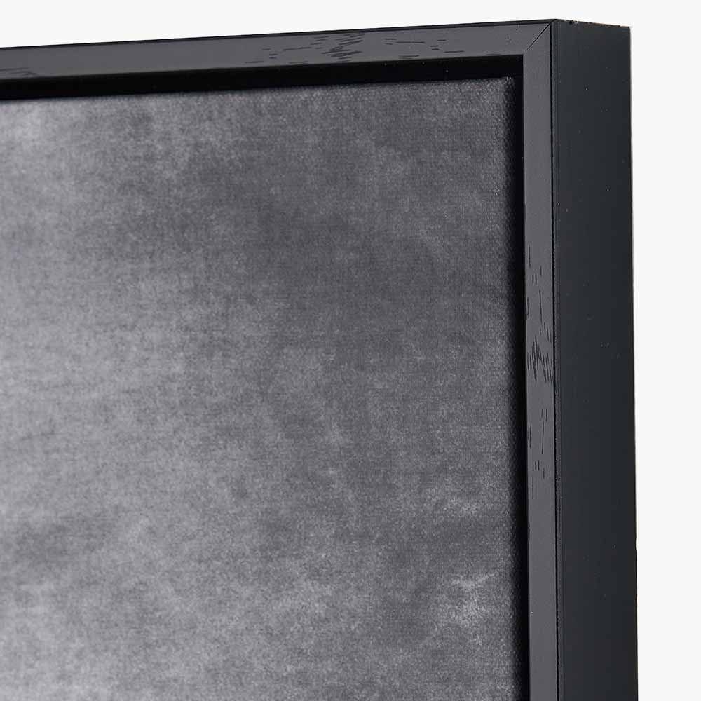 Monochrome Abstract Square Canvas with Black Frame.