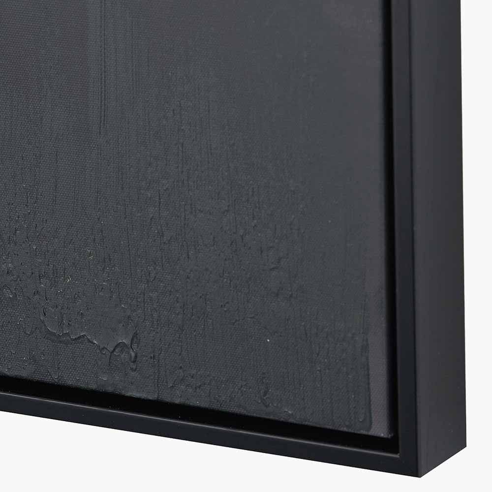 Monochrome Abstract Square Canvas with Black Frame.