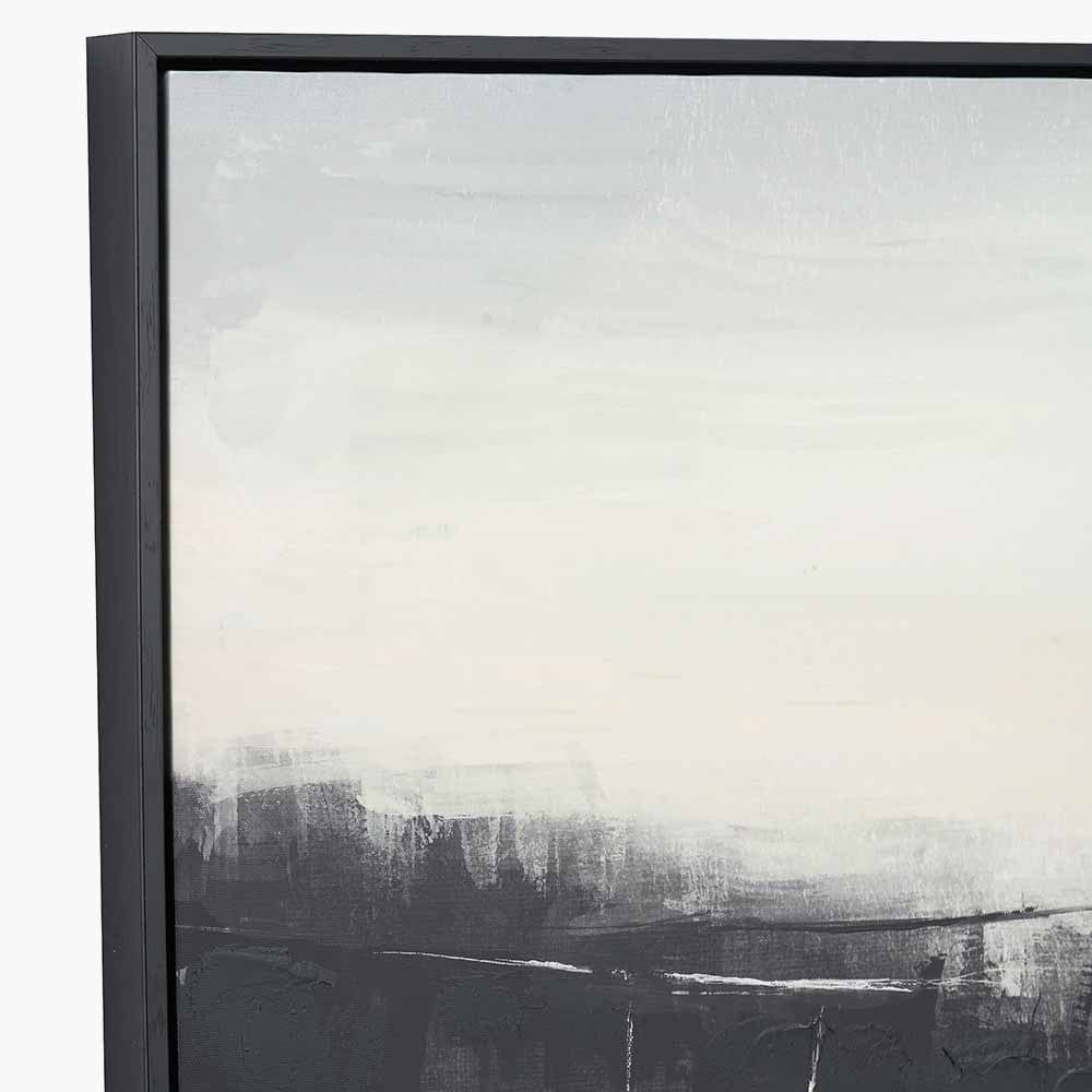 Monochrome Landscape Canvas with Black Frame.