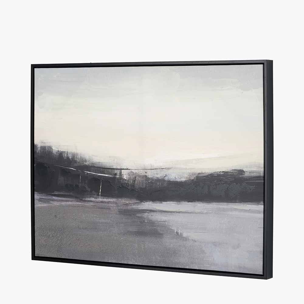 Monochrome Landscape Canvas with Black Frame.