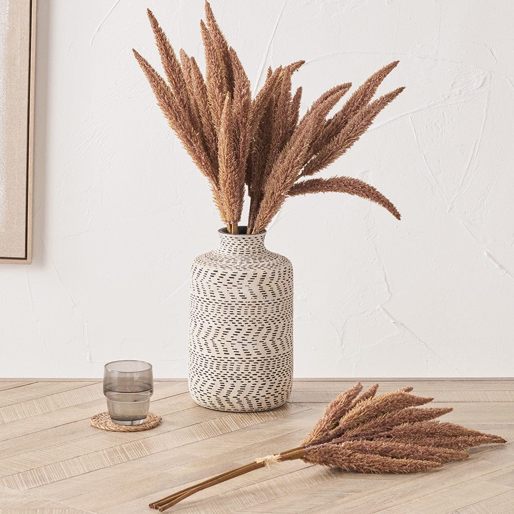 Pacific Lifestyle Accessories Mulberry Brown Foxtail Hand-Tied 3 Stem Bundle Pack of 6 House of Isabella UK