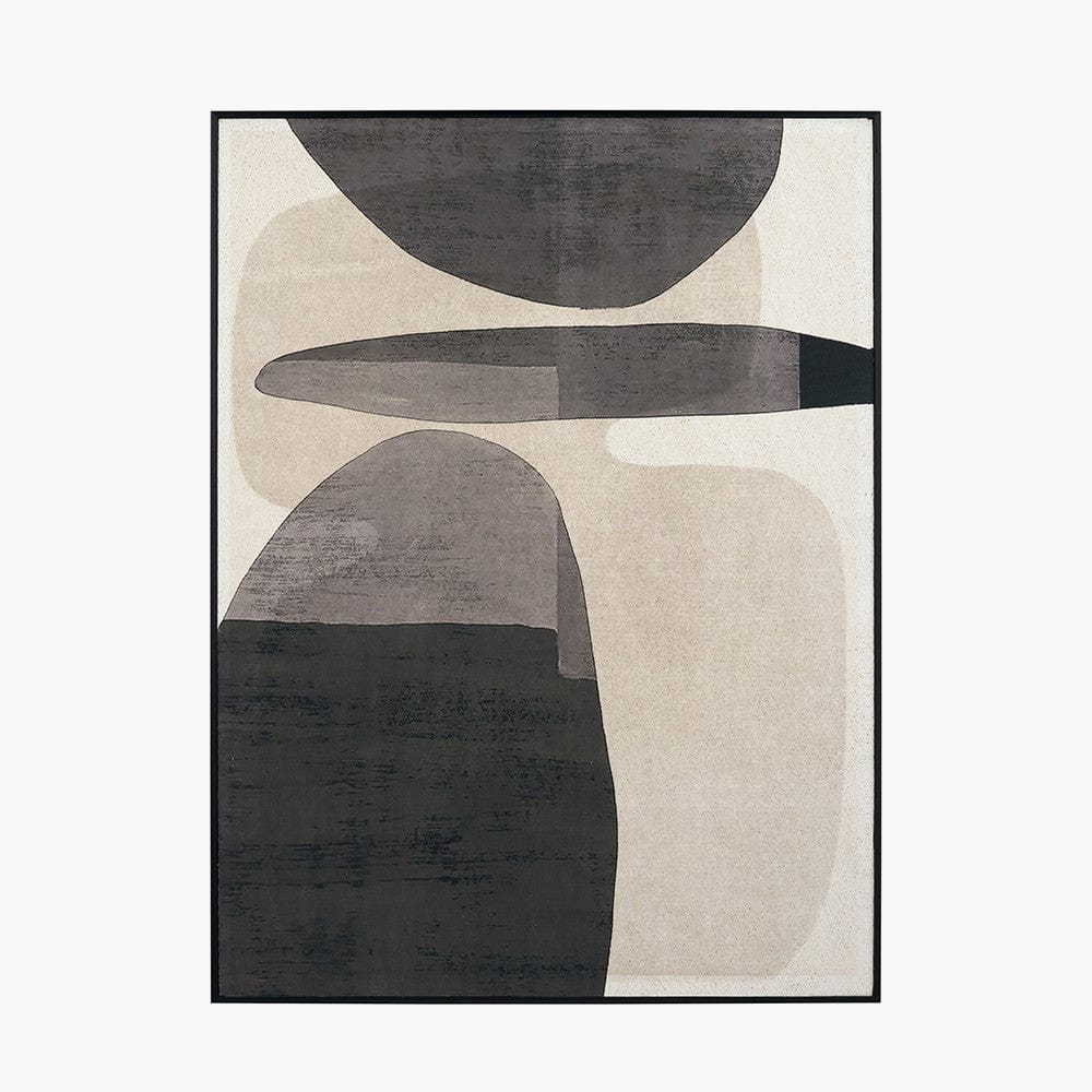 Pacific Lifestyle Accessories Natural and Black Canvas with Ovals Design and Black Frame House of Isabella UK