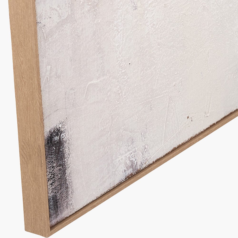 Pacific Lifestyle Accessories Natural and Grey Textured Abstract Canvas with Natural Frame House of Isabella UK