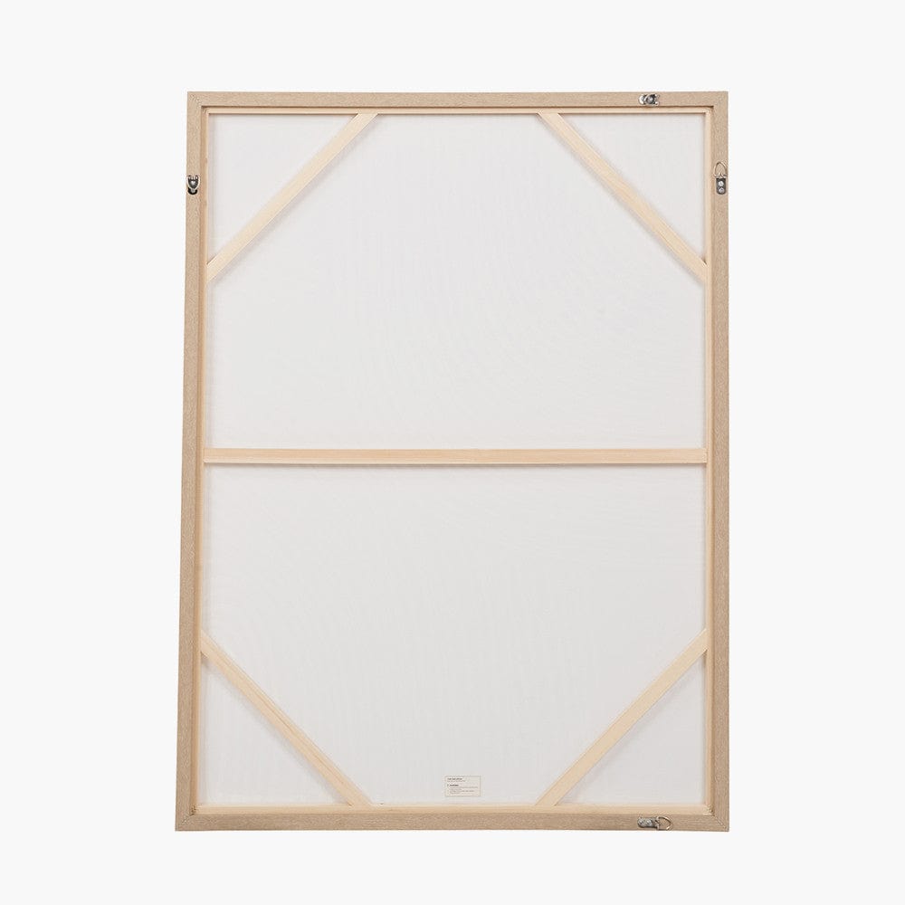 Pacific Lifestyle Accessories Natural and White Abstract Canvas with Natural Frame House of Isabella UK