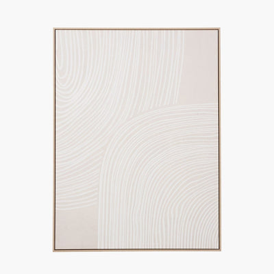 Pacific Lifestyle Accessories Natural and White Abstract Canvas with Natural Frame House of Isabella UK