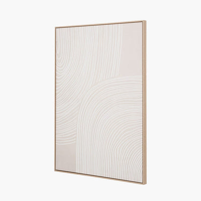 Pacific Lifestyle Accessories Natural and White Abstract Canvas with Natural Frame House of Isabella UK