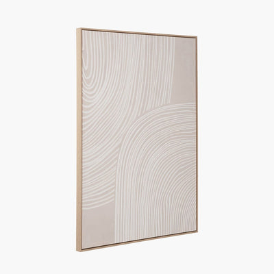 Pacific Lifestyle Accessories Natural and White Abstract Canvas with Natural Frame House of Isabella UK