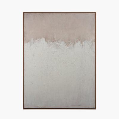 Pacific Lifestyle Accessories Natural and White Abstract Canvas with Natural Frame Large House of Isabella UK