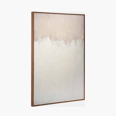 Pacific Lifestyle Accessories Natural and White Abstract Canvas with Natural Frame Large House of Isabella UK