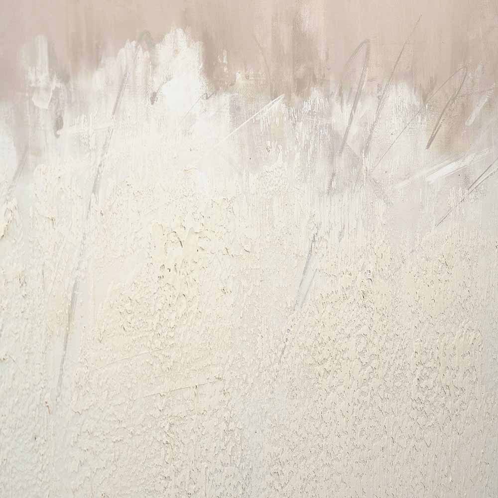 Natural and White Abstract Canvas with Natural Frame Large.