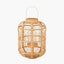 Natural Bamboo and Glass Lantern Large.