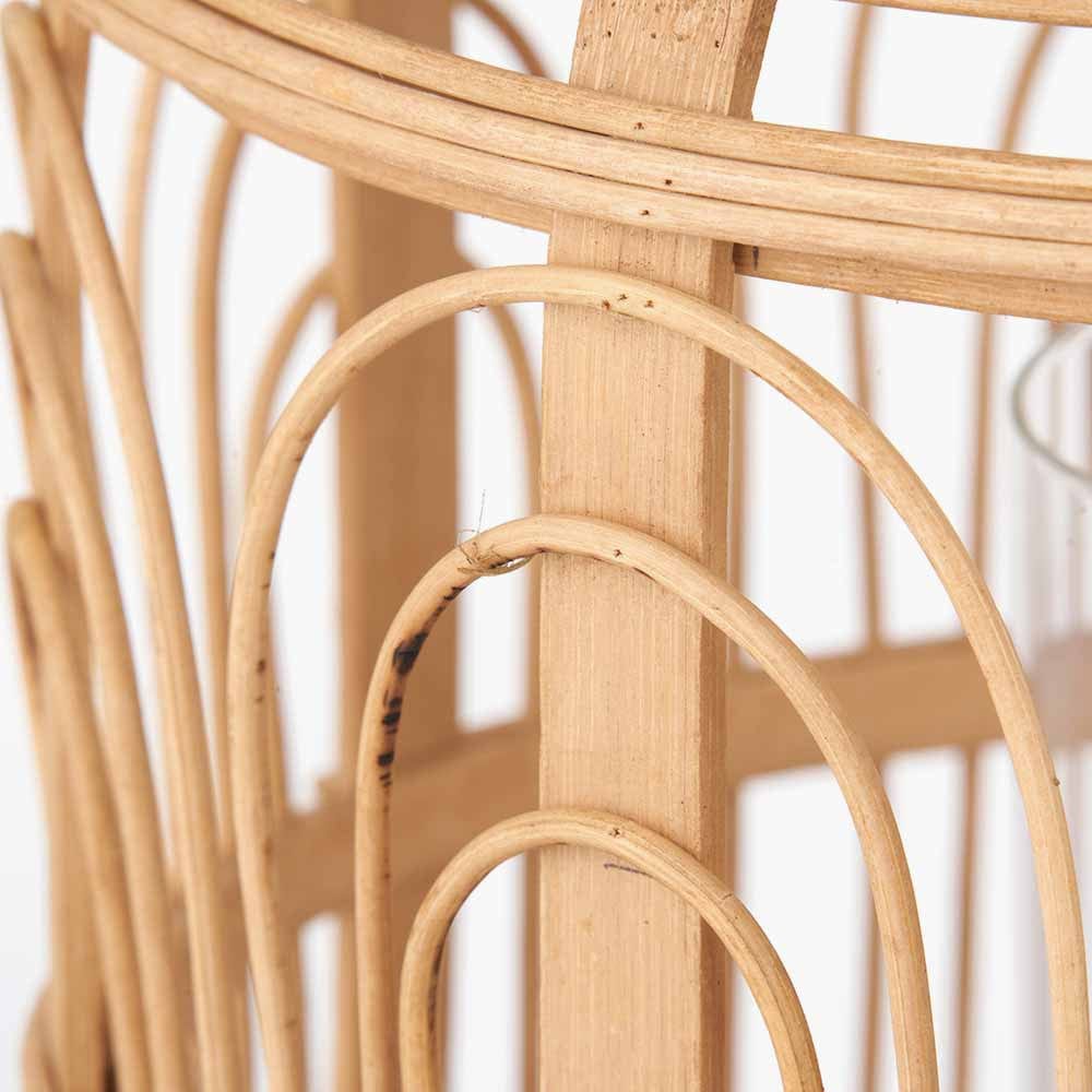 Natural Bamboo and Glass Lantern Large.