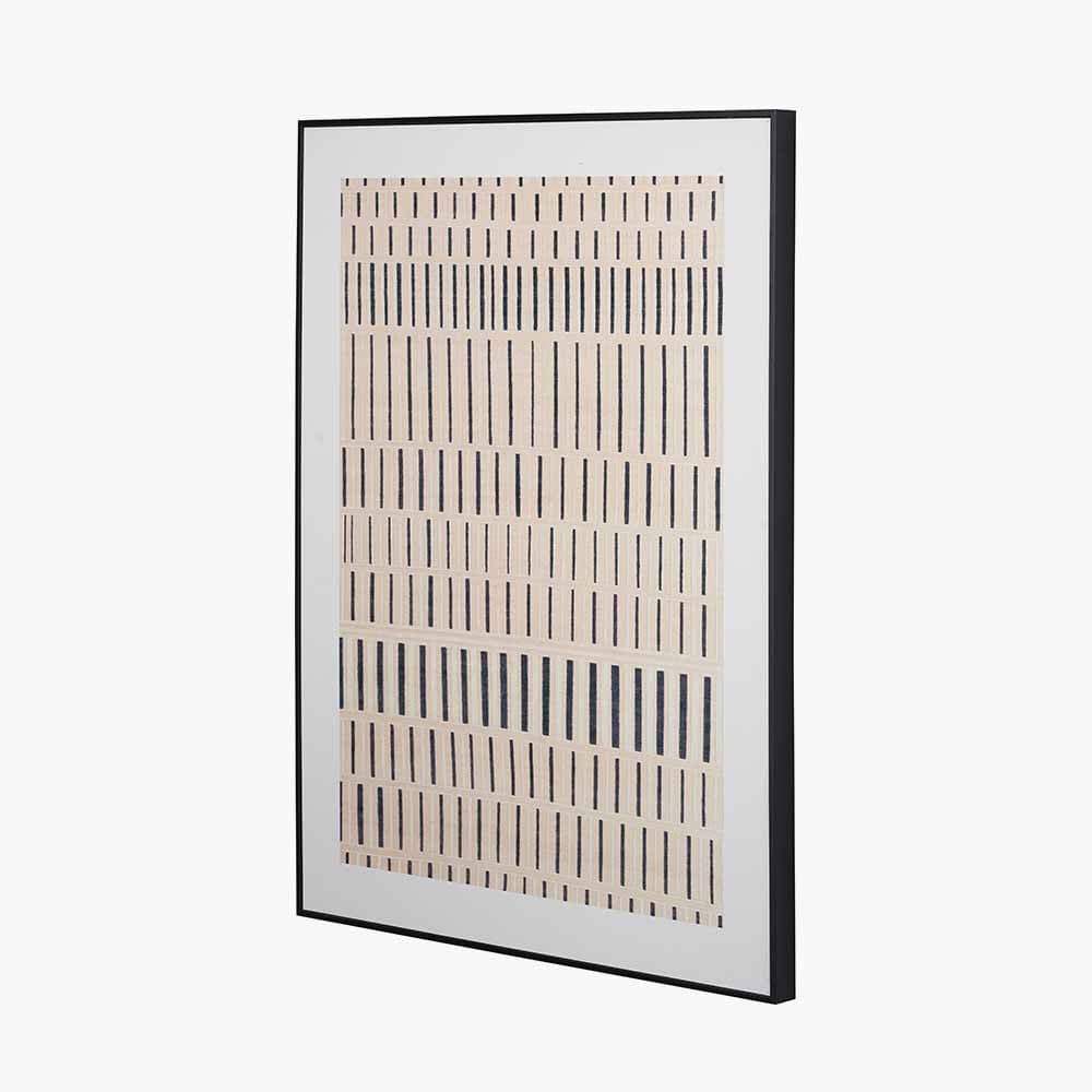 Natural Canvas with Black Stripe Pattern and Black Frame.