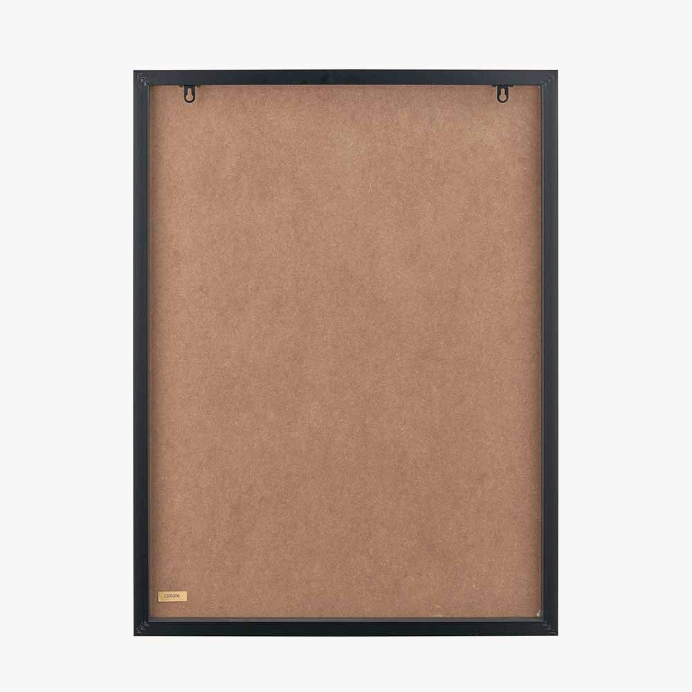 Natural Canvas with Black Stripe Pattern and Black Frame.