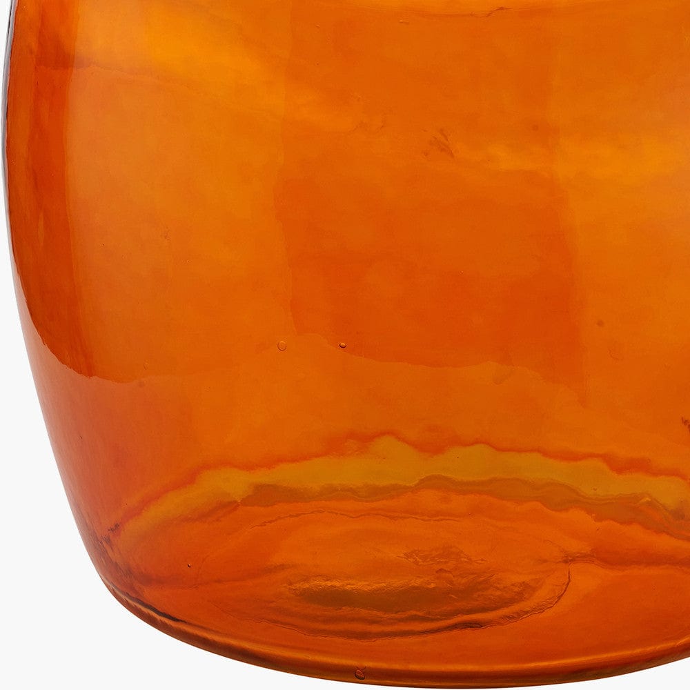 Orange Organic Shaped Recycled Glass Tall Vase.