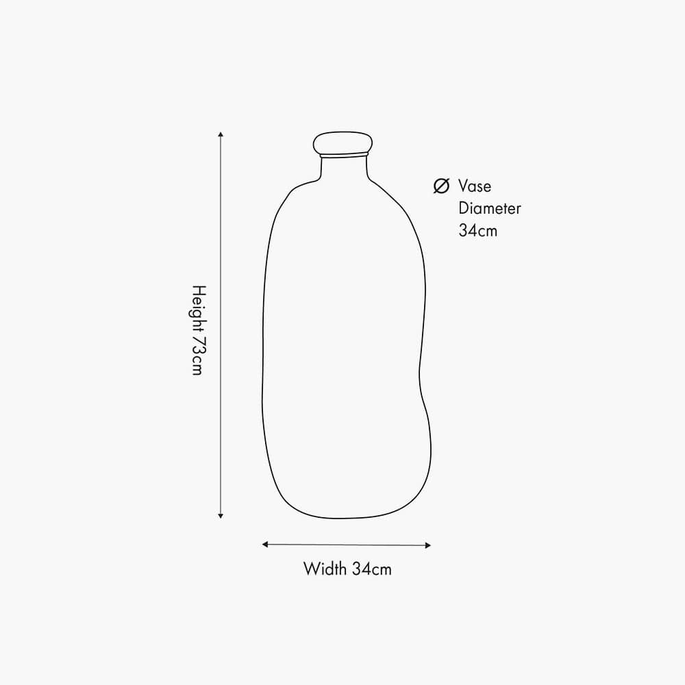 Orange Organic Shaped Recycled Glass Tall Vase.