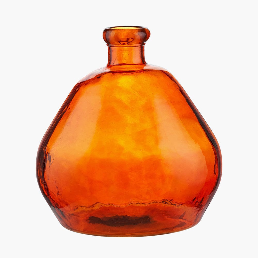 Orange Organic Shaped Recycled Glass Vase.