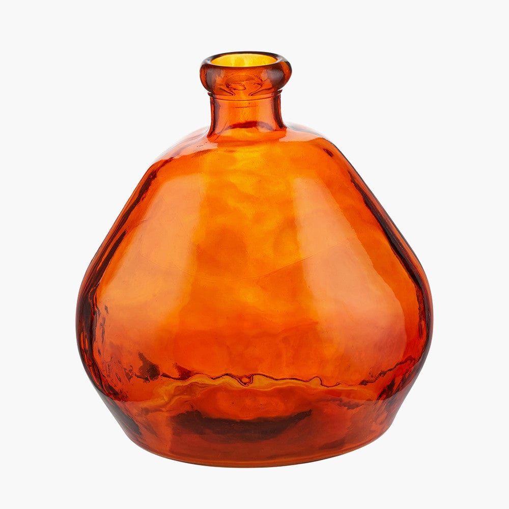 Orange Organic Shaped Recycled Glass Vase.
