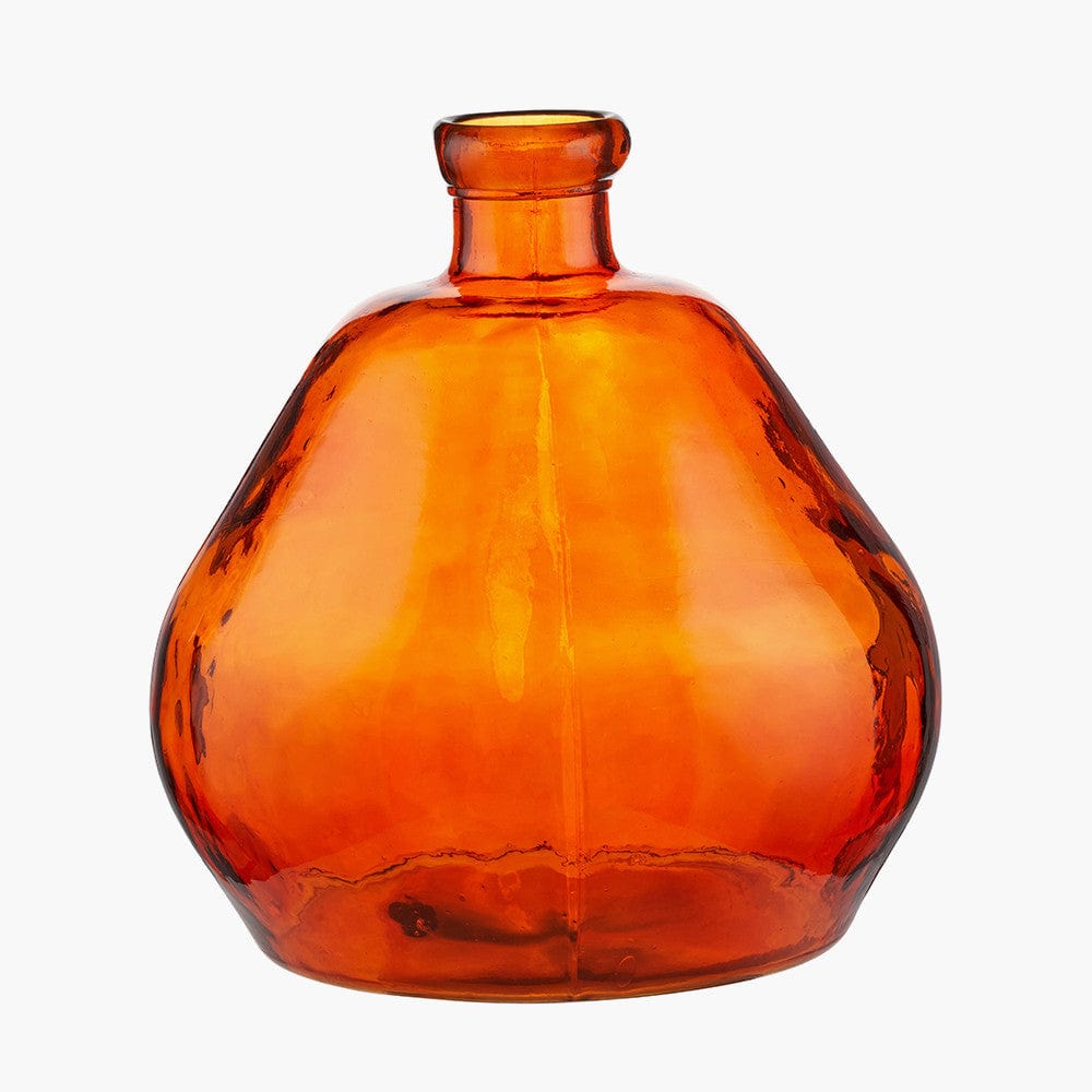 Orange Organic Shaped Recycled Glass Vase.