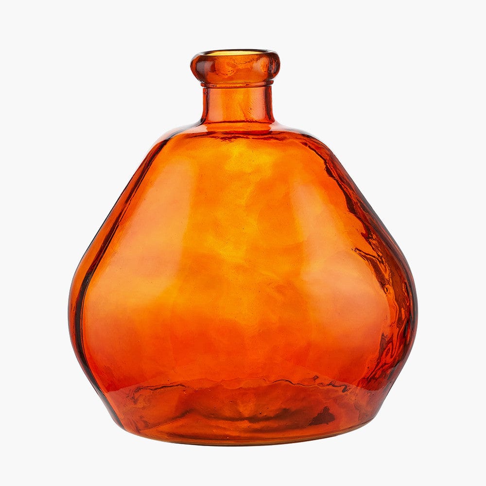 Orange Organic Shaped Recycled Glass Vase.