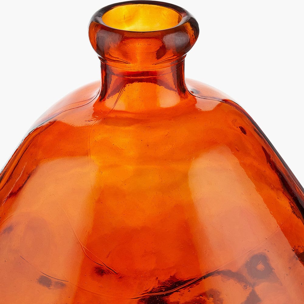Orange Organic Shaped Recycled Glass Vase.
