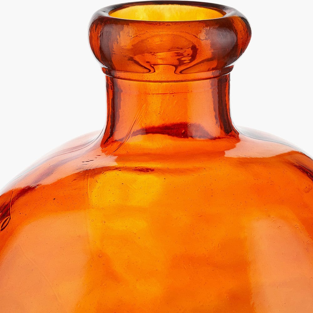 Orange Organic Shaped Recycled Glass Vase.