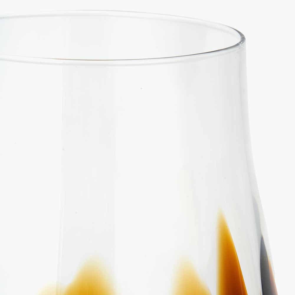 Pecan Brown and Clear Glass Bell Shaped Vase Large.