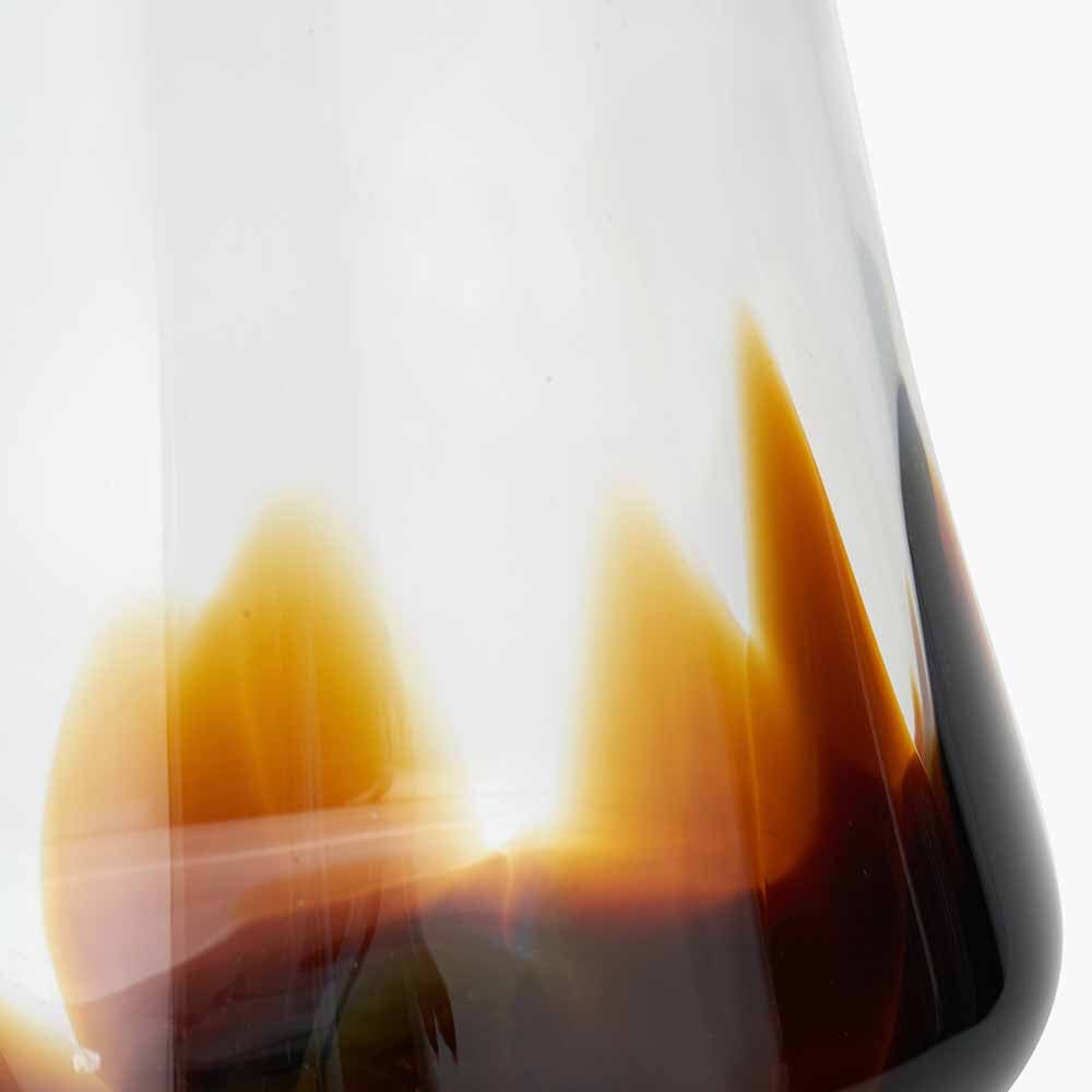 Pecan Brown and Clear Glass Bell Shaped Vase Large.