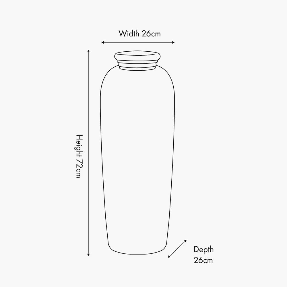 Pecan Brown Recycled Glass Ribbed Vase Tall.