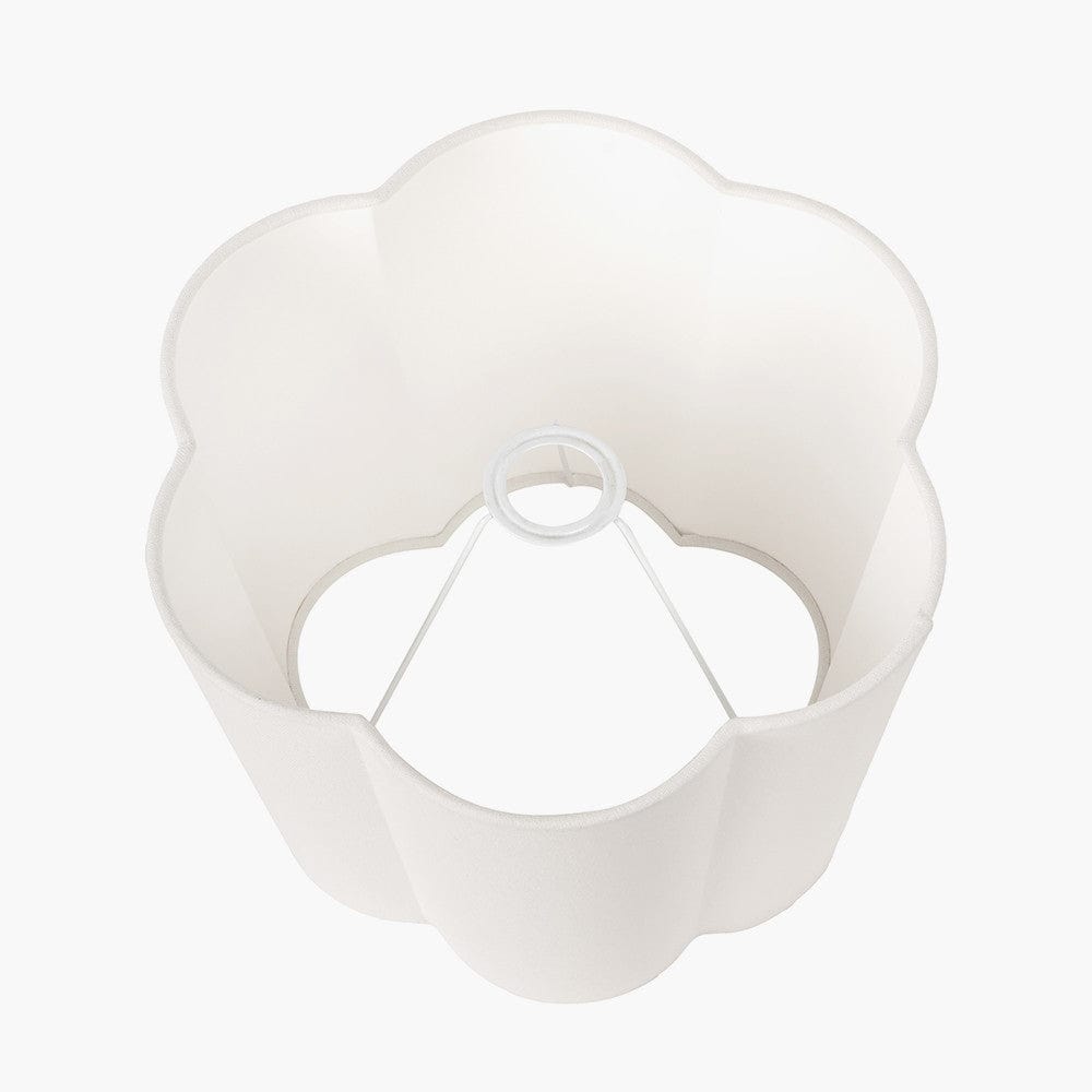Posy 30cm White Handloom Scalloped Tapered Lampshade.