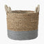 S/2 Banana Leaf Two Tone Natural and Grey Baskets.
