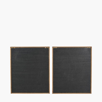 Pacific Lifestyle Accessories S/2 Black and Natural Wooden Textured Design Wall Art House of Isabella UK