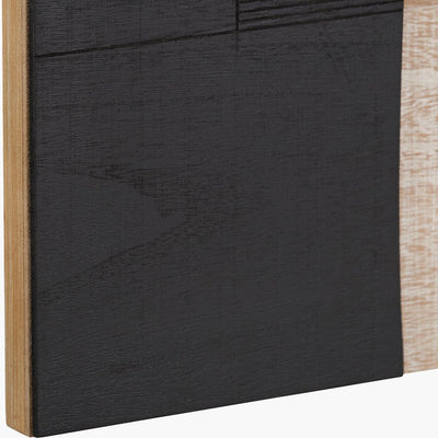 Pacific Lifestyle Accessories S/2 Black and Natural Wooden Textured Design Wall Art House of Isabella UK