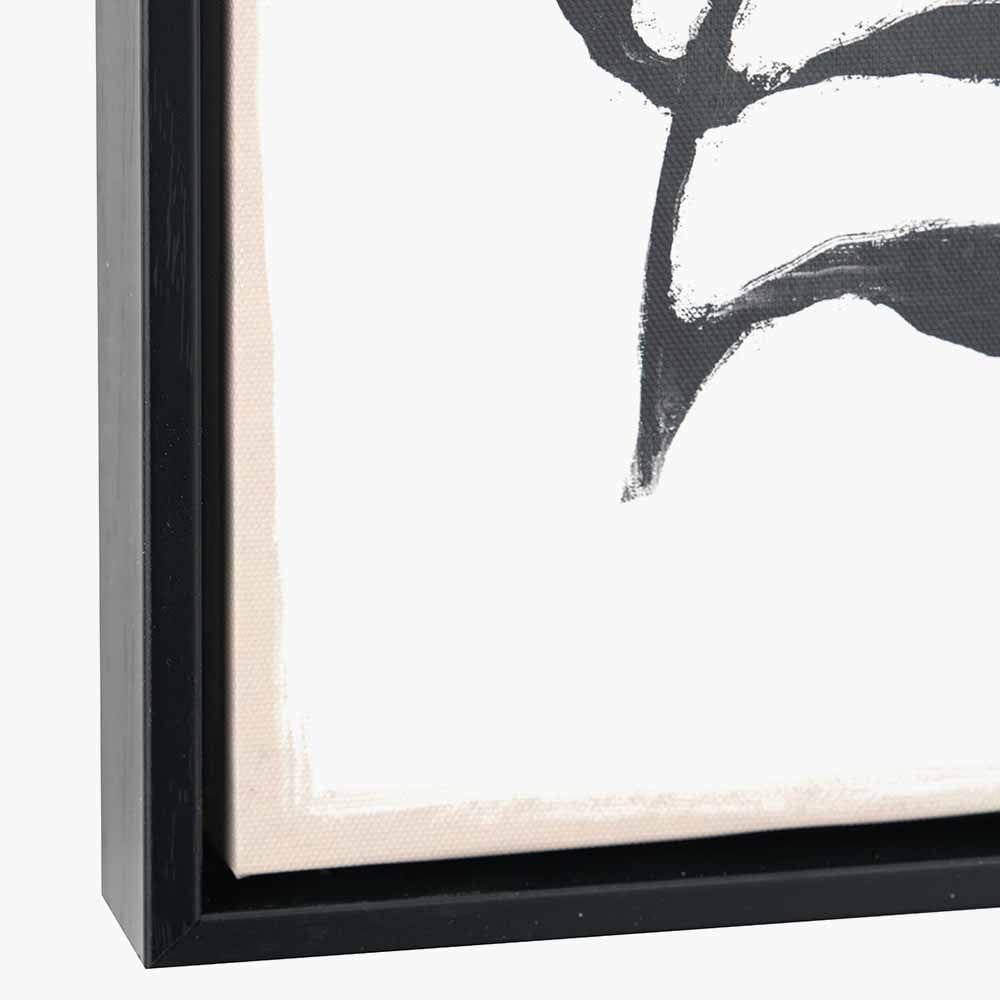 S/2 Black Leaf Print Canvases with Black Frames.