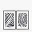 S/2 Black Leaf Print Canvases with Black Frames.