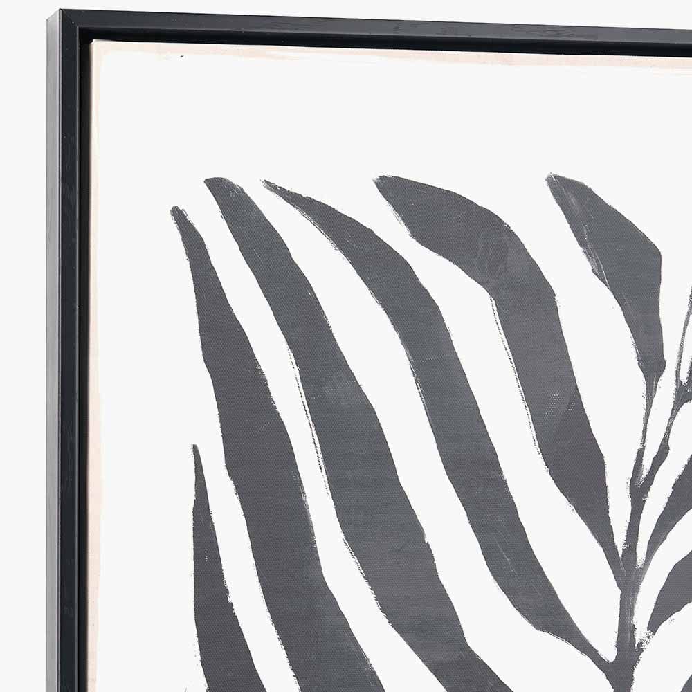 S/2 Black Leaf Print Canvases with Black Frames.
