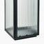 S/2 Black Metal and Ribbed Glass Lanterns.