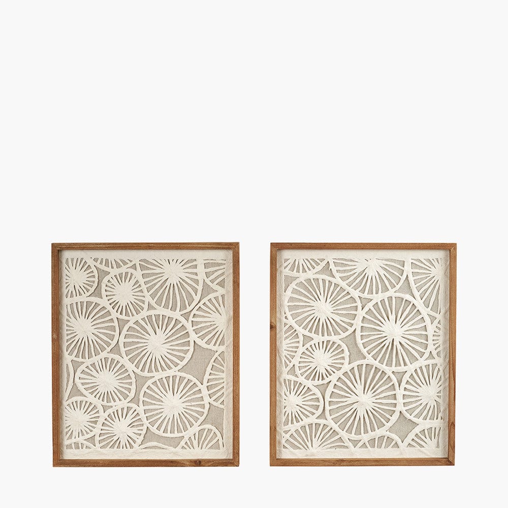 S/2 Cut Out Pattern Natural Paper Design Wall Art with Natural Frames.