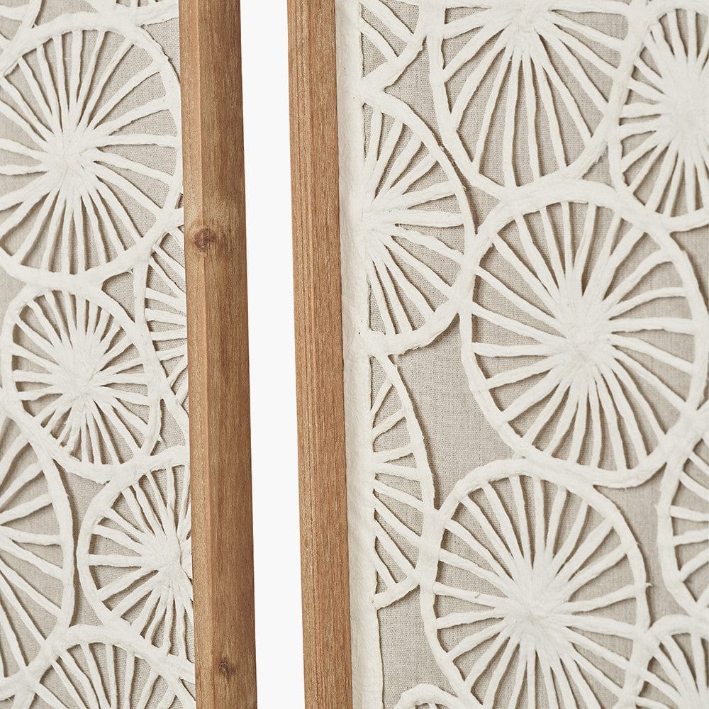 S/2 Cut Out Pattern Natural Paper Design Wall Art with Natural Frames.