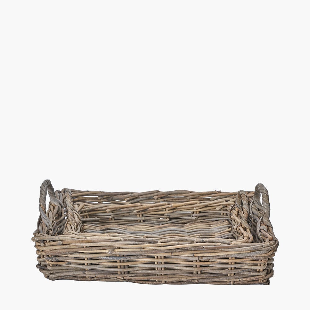 Pacific Lifestyle Accessories S/2 Grey Kubu Basket Trays House of Isabella UK