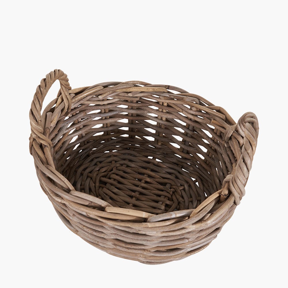 S/2 Grey Kubu Oval Baskets.