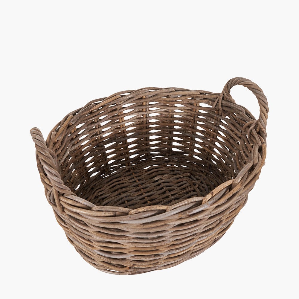 S/2 Grey Kubu Oval Baskets.