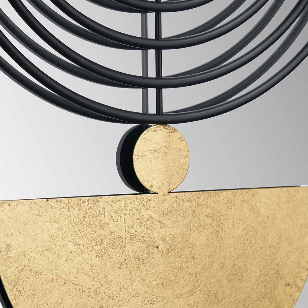 S/2 Mirrored, Black and Gold Metal Wall Art.
