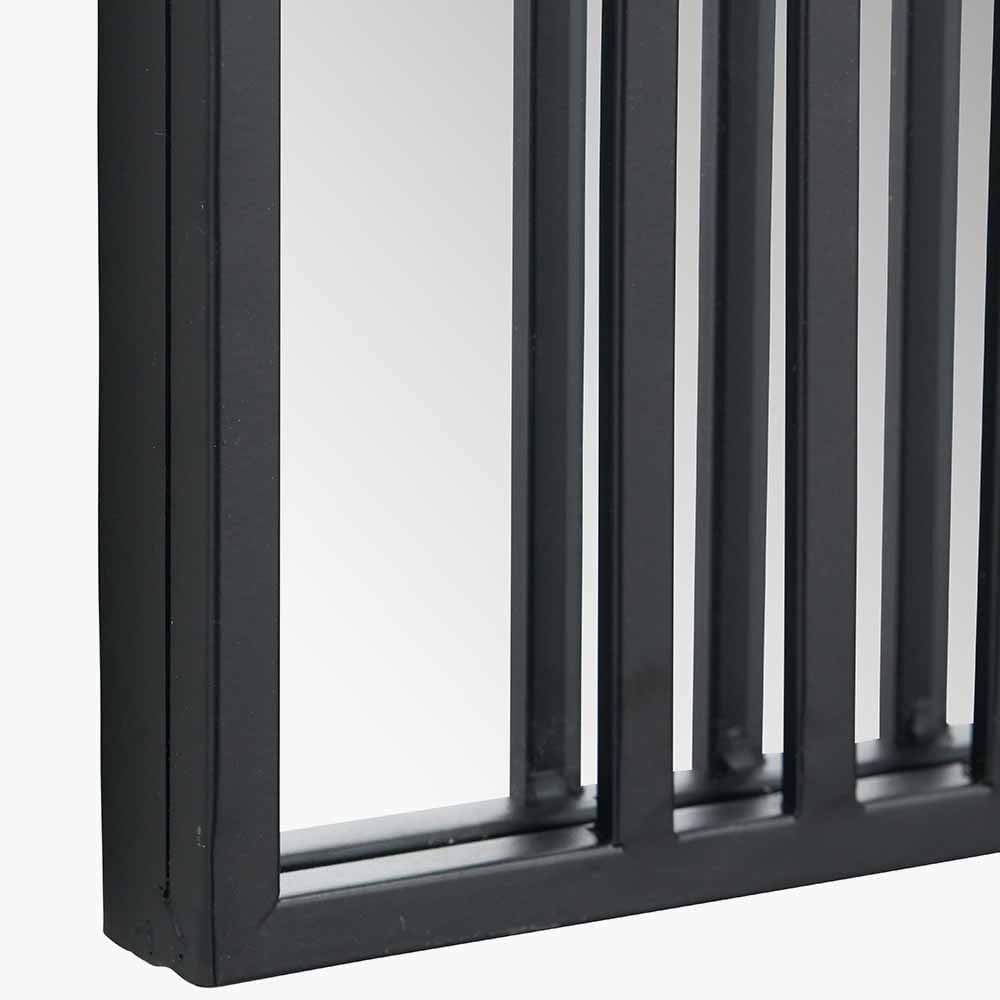 S/2 Mirrored, Black and Gold Metal Wall Art.