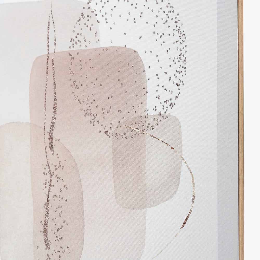 S/2 Natural Abstract Canvases with Natural Frame.