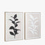Pacific Lifestyle Accessories S/2 Natural and Black Leaf Print Canvases with Natural Frames House of Isabella UK